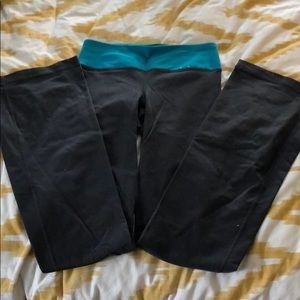 Gap body spandex XSlong charcoal and teal leggings